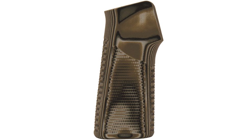 Hogue AR15/M16 15 Degree Vertical No Finger Groove Grip,Piranha Grip G10 G-Mascus Green 13128