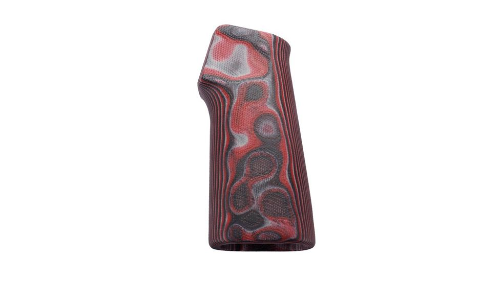 Hogue AR15/M16 15 Degree Vertical No Finger Groove Grip,Smooth G10 G-Mascus Red Lava 13649