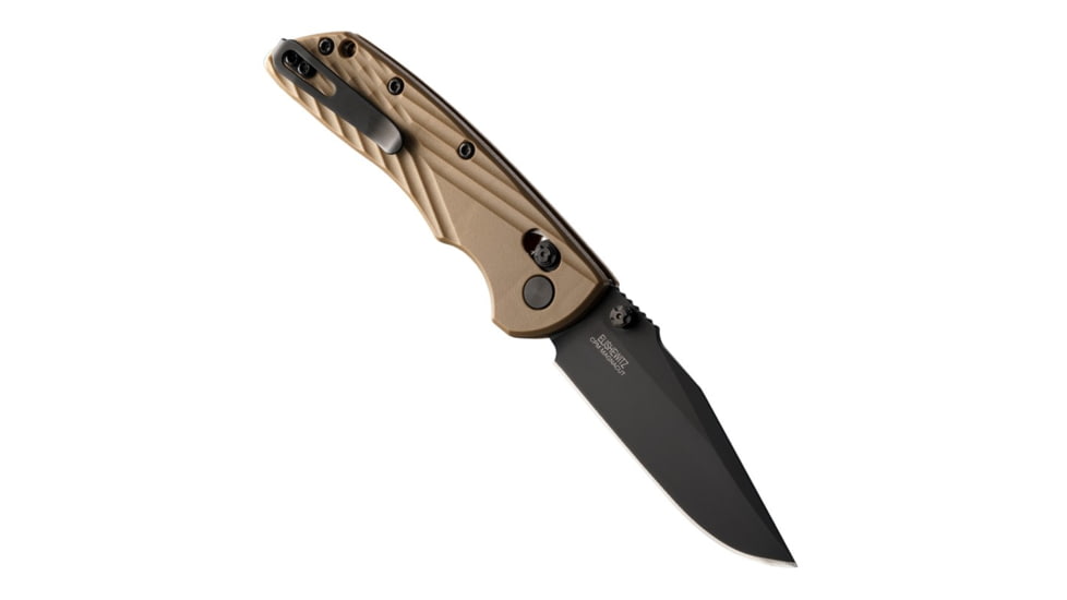Hogue Deka Folding Knife, 3.25 in CPM MagnaCut Stainless Steel Clip Point Blade, Black Cerakote, Flat Dark Earth Glass Fiber Reinforced Polymer Handle, 24377