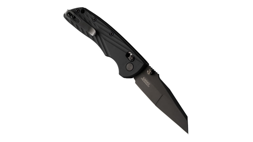 Hogue Deka Folding Knife, 3.25 in CPM MagnaCut Stainless Steel Wharncliffe Blade, Black Cerakote, Black Glass Fiber Reinforced Polymer Handle, 24366