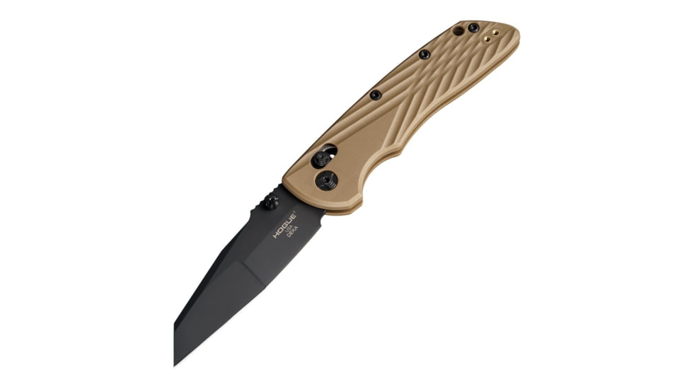 Hogue Deka Folding Knife, 3.25 in CPM MagnaCut Stainless Steel Wharncliffe Blade, Black Cerakote, Flat Dark Earth Glass Fiber Reinforced Polymer Handle, 24367