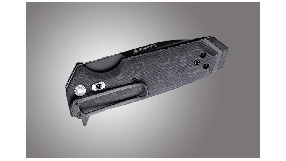 Hogue EX-02 3.5in. Tactical Folding Knife, Spear Point Blade, Flipper Brushed G-10 Frame, G-Mascus Black Gray 34239