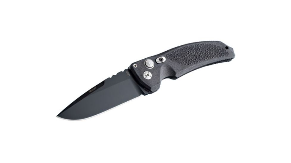 Hogue EX-A03 3.5in. Auto Folder Drop Point Blade Black Kote Polymer Frame, Matte Black 34330