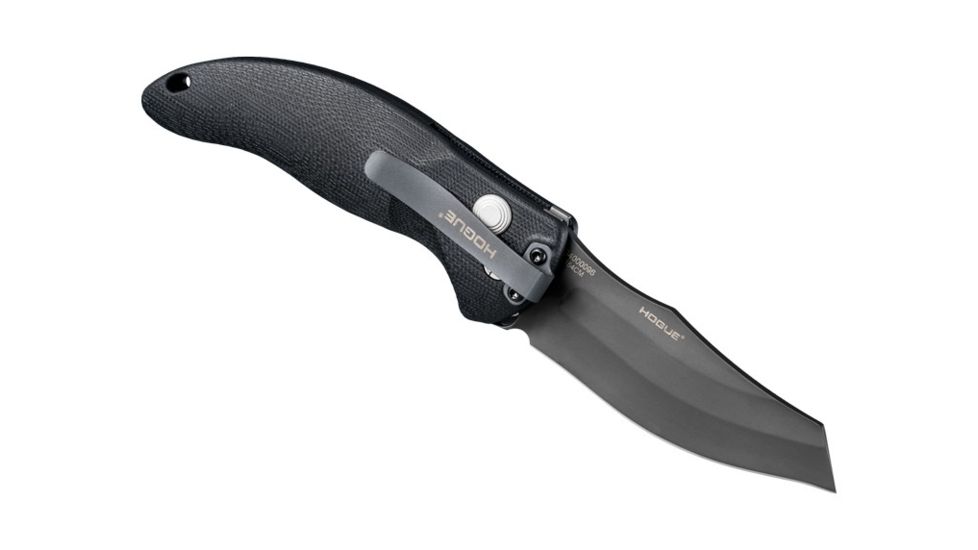 Hogue EX-A04 Sig Tactical Automatic Folding Knife, 3.5in, Wharncliffe Blade, Grey PVD, G-10 Frame Solid Black/Black Sig Medallion, 36422