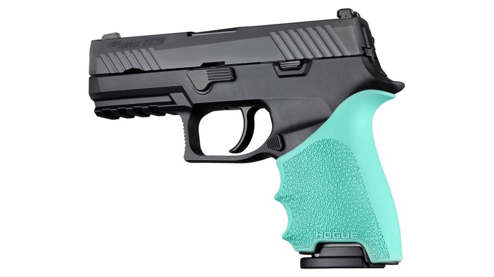 Hogue HandAll Beavertail Grip Sleeve, Sig Sauer P320 Compact, Aqua 17614