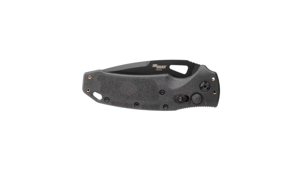 Hogue Sig K320A Automatic Folding Knife, 3.5in, CPM S30V Stainless, Drop Point Blade, Black Cerakote, Black Polymer Handle, 36330