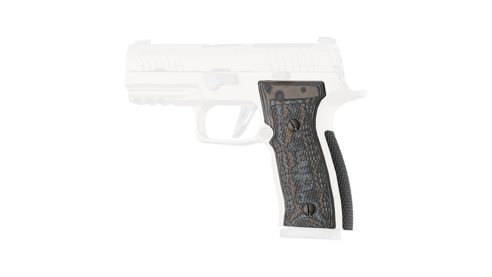Hogue Sig Sauer P320 AXG, Flat Panels, Inverse Checkered, G10 GMascus, Black/Grey, 48177