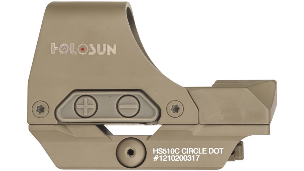 Holosun HS510C 1x Open Reflex Sight, Red 2 MOA dot 65 MOA Circle Reticle, Flat Dark Earth, HS510C-FDE-R