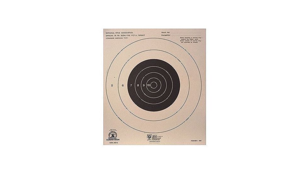 Hoppes 25 yd Slow Fire Center 10 1/2x12 Target B16