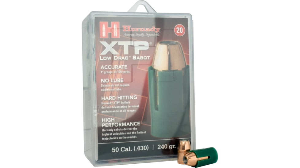 Hornady .50cal Saboted Bullet .44 240gr. Jhp 20-count