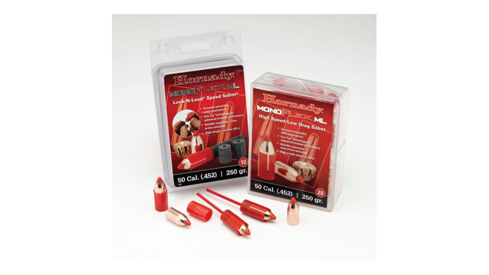 Hornady MonoFlex ML High Speed/Low Drag Sabot Muzzleloading Balls, 50 Cal, 45, 250gr, 67274