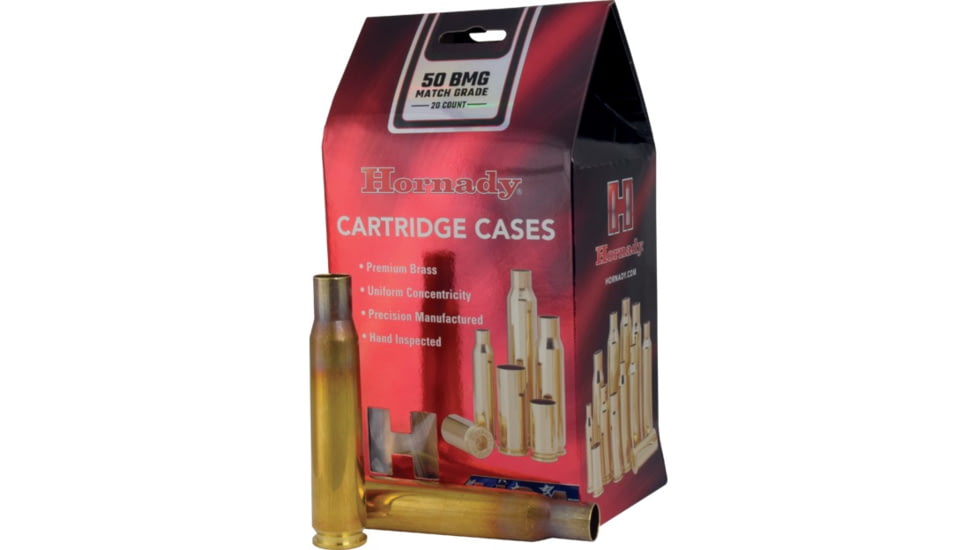 Hornady Unprimed Rifle Cartridge Cases, 50 Bmg Match Grade, 8772