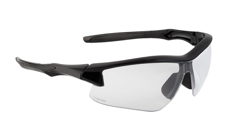 Howard Leight Acadia Safety Eyewear with Uvextreme Plus AF lens coating, Black Frame, Clear Lens, One size fits most R-02214