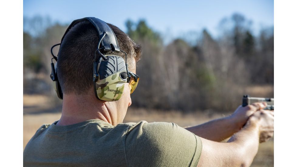 Howard Leight Impact Sport MultiCam Sound Amplification Electronic Shooting Earmuff, Camo, R-02526