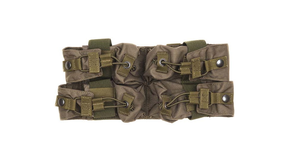 HRT Tactical Gear Quad Flashbang Zip-On Panel, Ranger Green, HRT-ZPFBP1-AA-RG