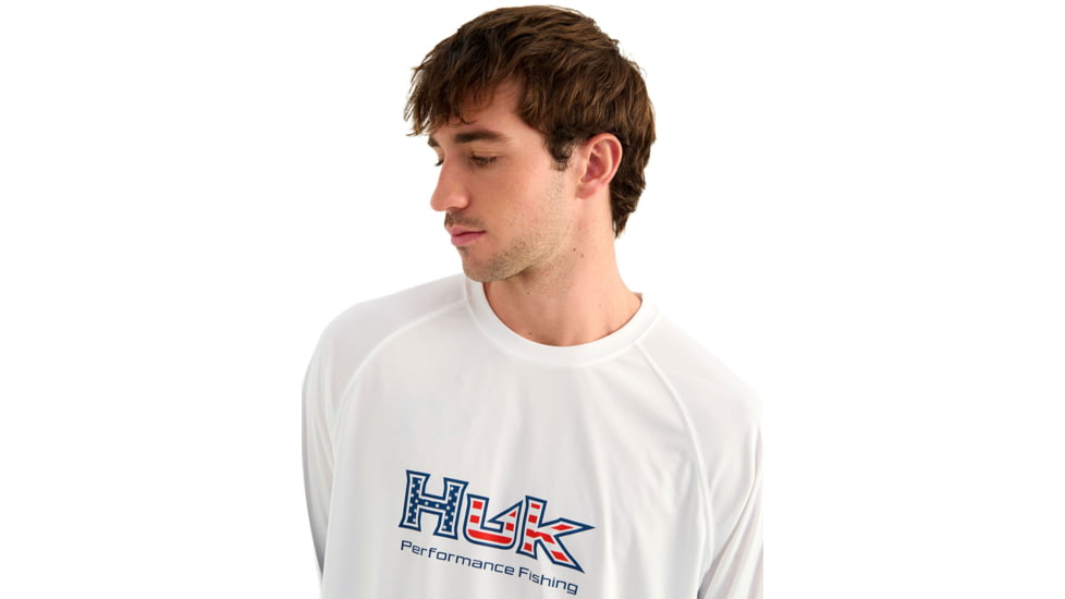 HUK Performance Fishing Pursuit Americana Fill Long Sleeve Crew - Mens