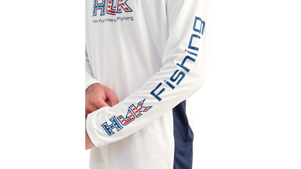 HUK Performance Fishing Pursuit Americana Fill Long Sleeve Crew - Mens