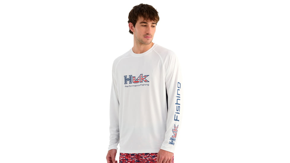HUK Performance Fishing Pursuit Americana Fill Long Sleeve Crew - Mens