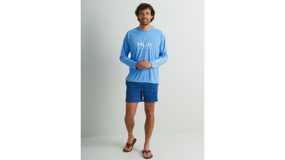 HUK Performance Fishing Pursuit Performance Long Sleeve Crew - Mens, Marolina Blue, 2XL, H1200524-420-XXL