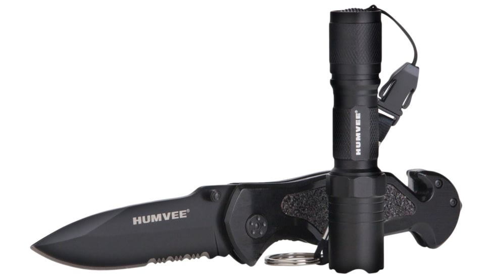 Campco Rescue Combo Folding Knife, 3.25 in Blade, Stainless Steel, Black, HMVKCER1