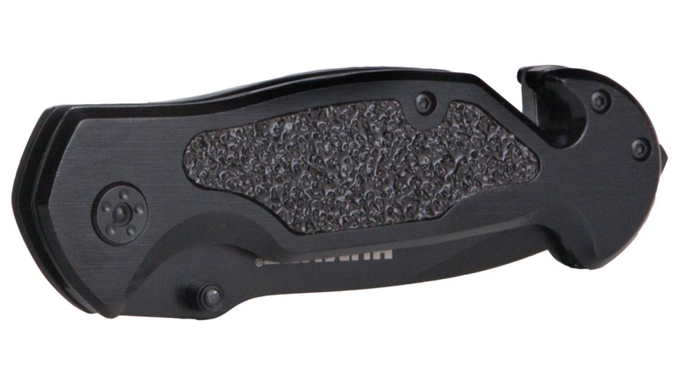 Humvee Emergency Rescue Knife and Tactical LED Flashlight Set, 2-Piece, Black HMV-KC-ER1