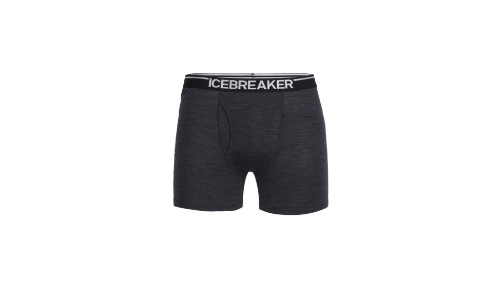 Icebreaker Anatomica Boxers w Fly, Jet Hthr/Black, S, 103030008S