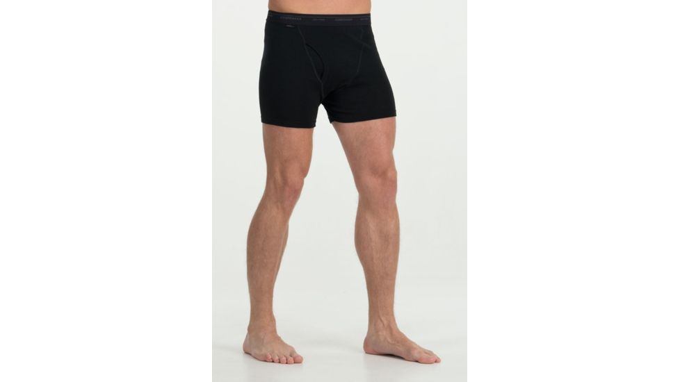 Icebreaker Everyday Boxer w/fly - Men's-Black-Small