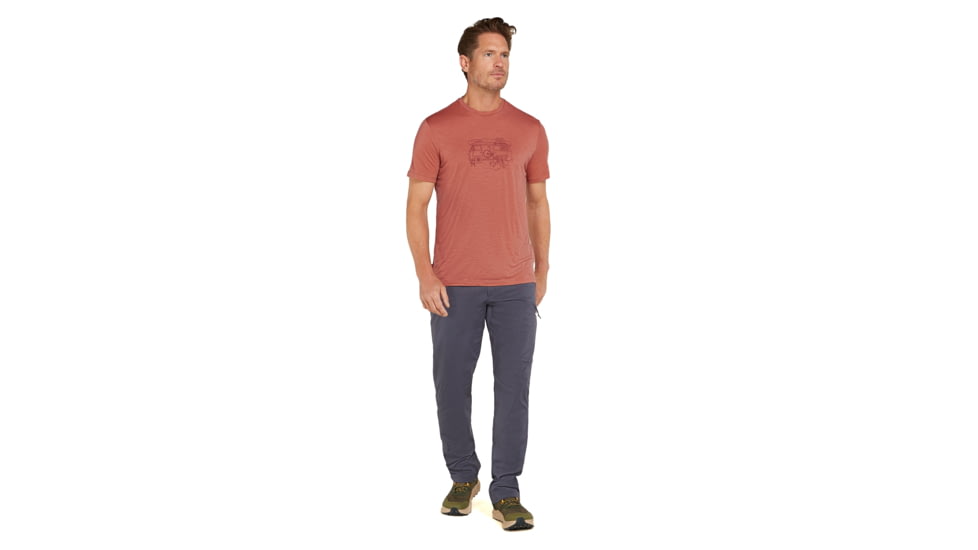 Icebreaker Men Merino 150 Tech Lite SS Tee Van Life, Cedar Wood, L, IB0A572G01ML
