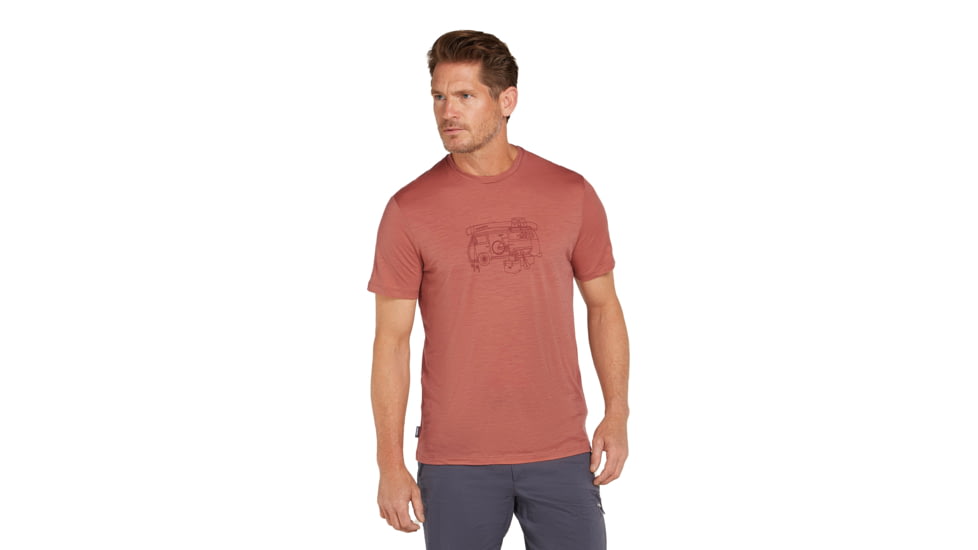 Icebreaker Men Merino 150 Tech Lite SS Tee Van Life, Cedar Wood, L, IB0A572G01ML