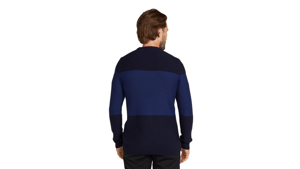 Icebreaker Men Waypoint Crewe Sweater, Midnight Navy/Royal Navy/CB, L, IB104328938L