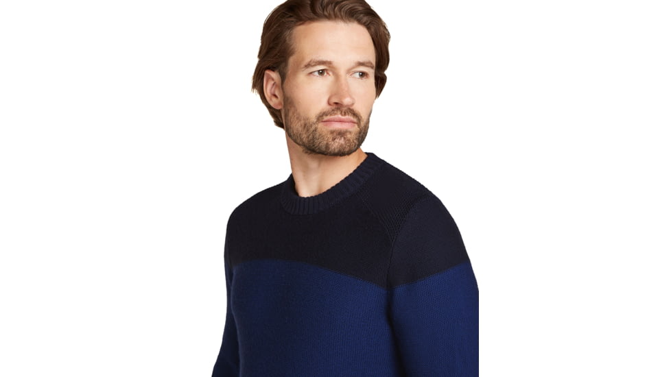 Icebreaker Men Waypoint Crewe Sweater, Midnight Navy/Royal Navy/CB, L, IB104328938L