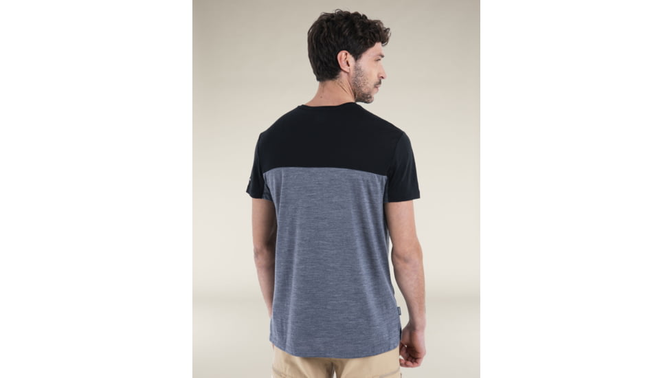 Icebreaker Merino Blend 125 Cool-Lite Sphere SS T-Shirt Colour Block - Mens, Graphite Hthr/Black/CB, Medium, IB0A56X3C91M