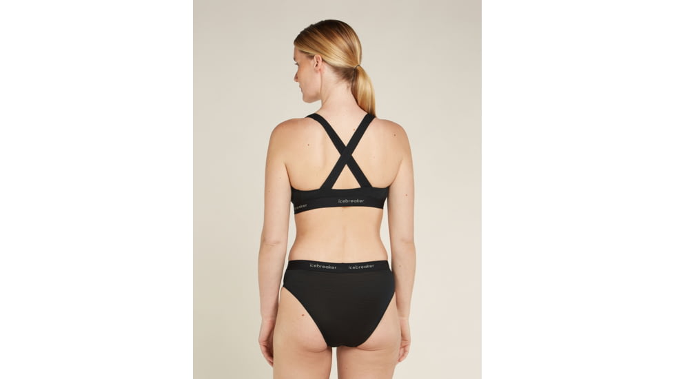 Icebreaker Merino Blend 125 Cool-Lite Sprite Racerback Bra - Womens, Black, Large, IB0A5724001L
