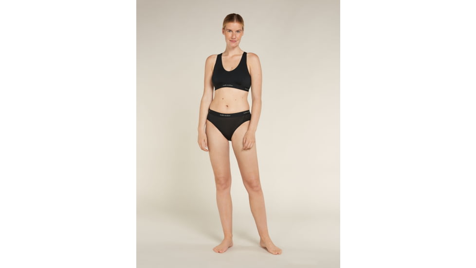 Icebreaker Merino Blend 125 Cool-Lite Sprite Racerback Bra - Womens, Black, Large, IB0A5724001L