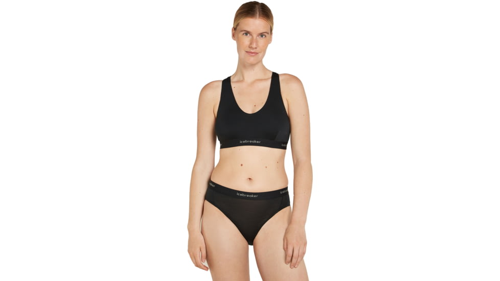 Icebreaker Merino Blend 125 Cool-Lite Sprite Racerback Bra - Women's, Black, Large, IB0A5724001L