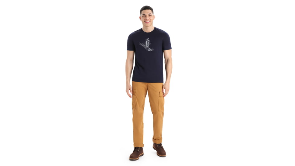 Icebreaker Tech Lite II Short Sleeve Skiing Yeti T-Shirt - Mens, Midnight Navy, 2XL, IB0A56IM401XXL