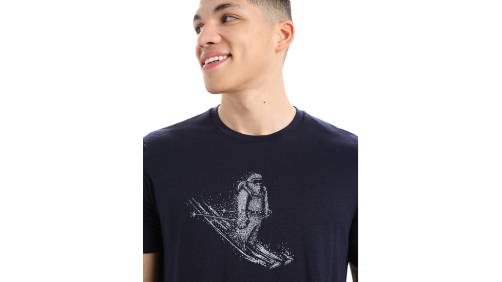 Icebreaker Tech Lite II Short Sleeve Skiing Yeti T-Shirt - Men's, Midnight Navy, 2XL, IB0A56IM401XXL