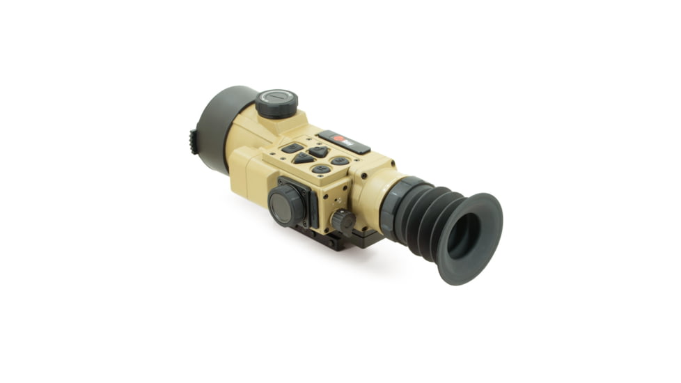 IRAYUSA Hybrid Compact, Thermal Sight, 3.5X Magnification, 50mm Objective, Multiple Reticles, 1440x1080 AMOLED Display, Cerakote Finish, Tan, IRAY-HCH50R