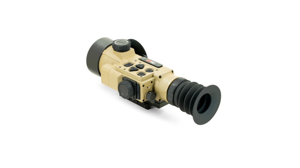 IRAYUSA Hybrid Compact, Thermal Sight, 3.5X Magnification, 50mm Objective, Multiple Reticles, 1440x1080 AMOLED Display, Cerakote Finish, Tan, IRAY-HCH50R