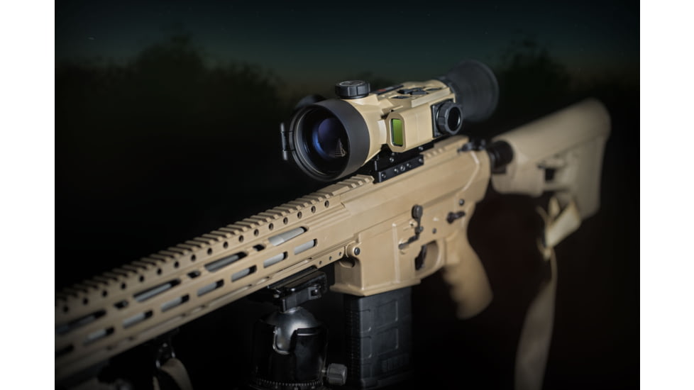 IRAYUSA Hybrid Compact, Thermal Sight, 3.5X Magnification, 50mm Objective, Multiple Reticles, 1440x1080 AMOLED Display, Cerakote Finish, Tan, IRAY-HCH50R