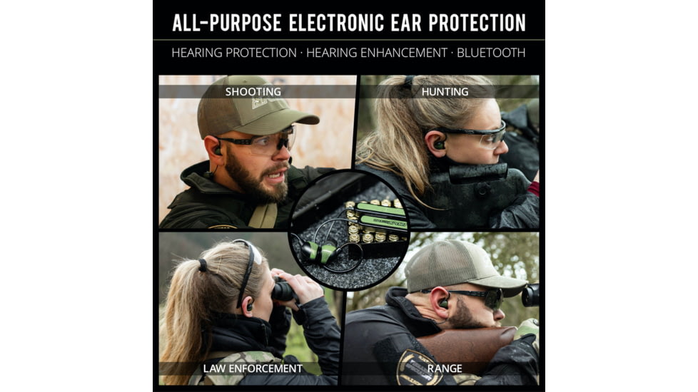 ISOtunes Sport Advance BT 2.0 Protective Ear Plugs, 26 dB, 1 Pair, OD Green, Universal, IT-36B