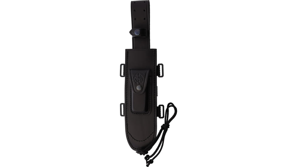 J&amp;V Adventure Knives Ezepac Fixed Blade Knife, 14.75in Overall, 8.63in Satin MV-58 Stainless Steel Blade, Black Micarta Handle, Black Leather Belt Sheath, 1209-M1