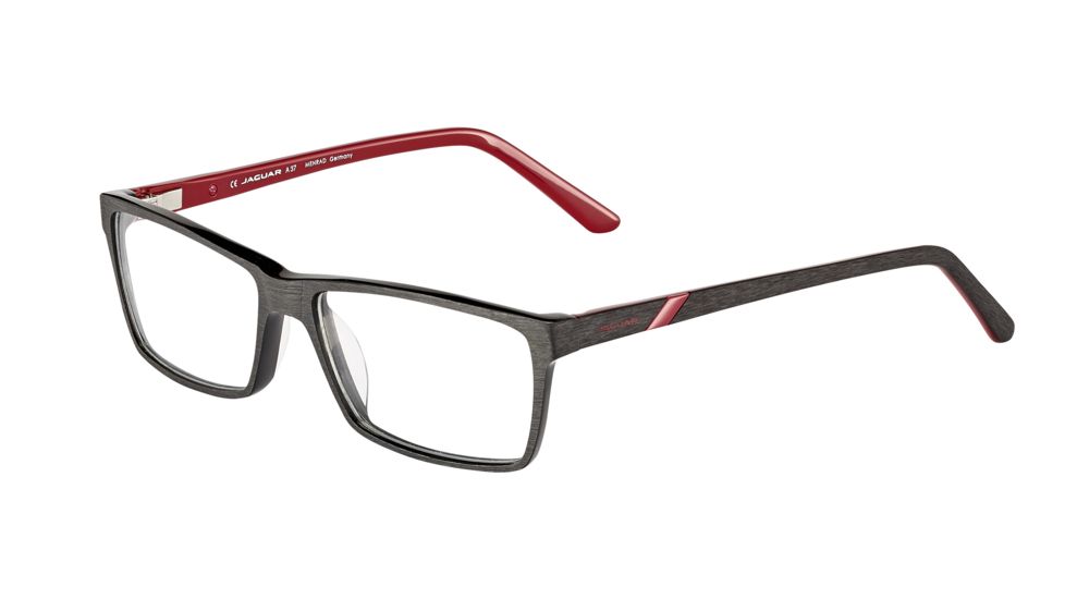 Jaguar Spirit 31506 Single Vision Prescription Eyeglasses, Matte Black/Red Frame, JG315066852SV