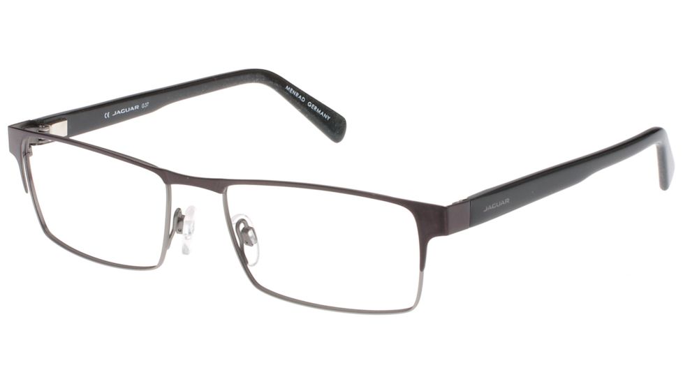 Jaguar Spirit 39335 Single Vision Prescription Eyeglasses, Shiny Gunmetal/Black Frame, JG39335650SV