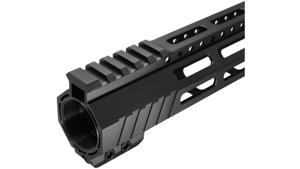 JE Machine Tech AR-15 Ultralightweight Minimalist Partial Top Rail, 10 in, No Anti Rotation Tabs, Black, PS-223MLK10KBLK-H-NAR