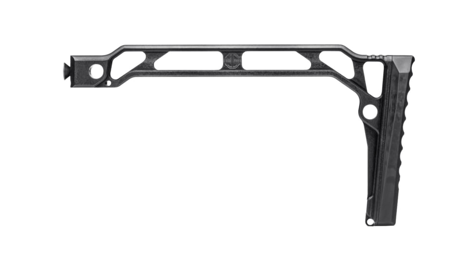 JMac Customs SS-9RP Stock 5.5mm Folding Aks w/Rubber Butt Pad, Black, SS-9RP+5.5
