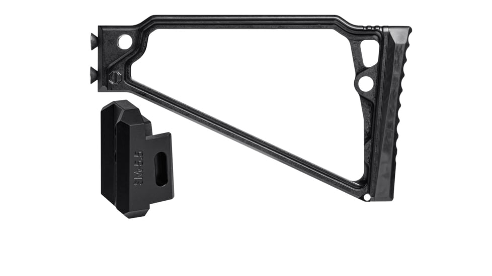 JMac Customs TS-8RP Stock 5.5mm Folding Aks w/Rubber Butt Pad, Black, TS-8RP+SM-5.5