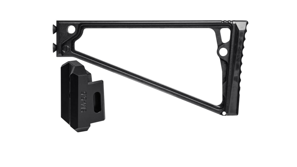 JMac Customs TS-9P Stock 5.5mm Folding Aks w/Rubber Butt Pad, Black, TS-9P+SM-5.5