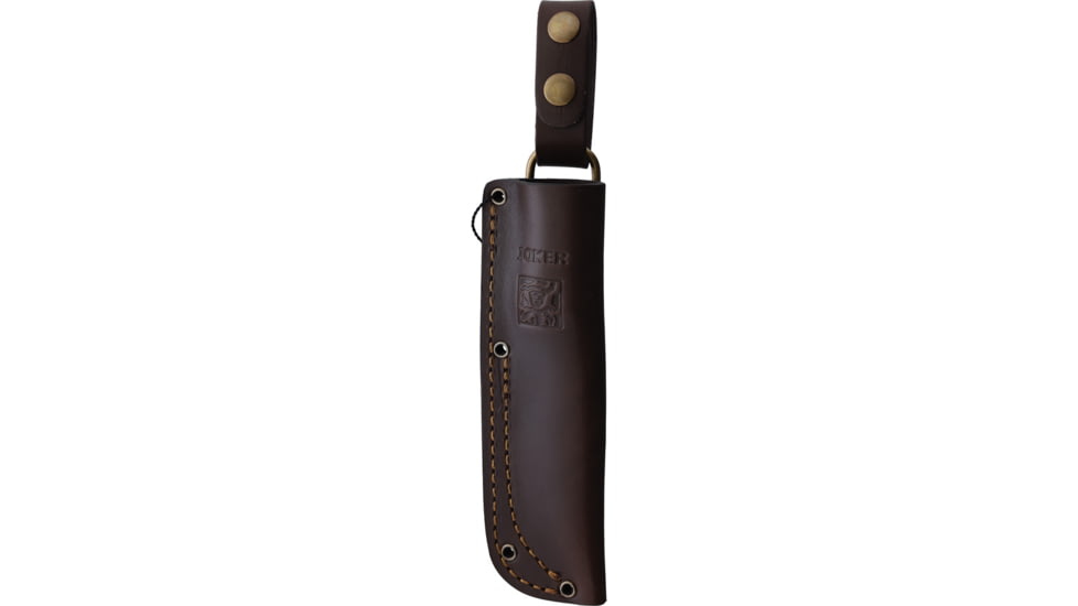 Joker Knives Canadiense Bushcraft Walnut Knife, 8.75in Overall, 4.25in Satin 14C28N Sandvik Blade, Walnut Handle, Leather Sheath, CN114