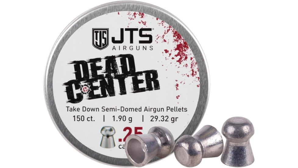 JTS Group Pellets Dead Center, .25 Caliber, Semi-Domed, 29.32 Grain, 150 Count, JAC126